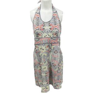 Title Nine Abstract Floral Halter Athletic Sheath Dress Size S Organic Cotton